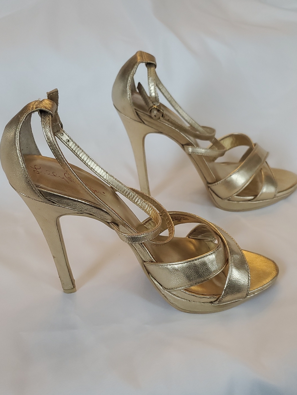 Lily Pulitzer Strappy Heels Gold Sandals Size 7 - Picture 13 of 13